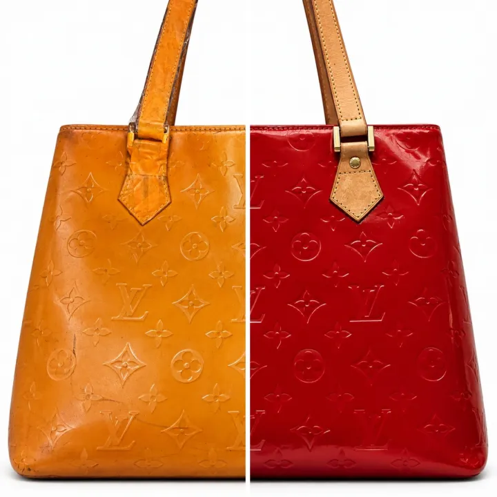 Rénovation de sac en cuir vernis