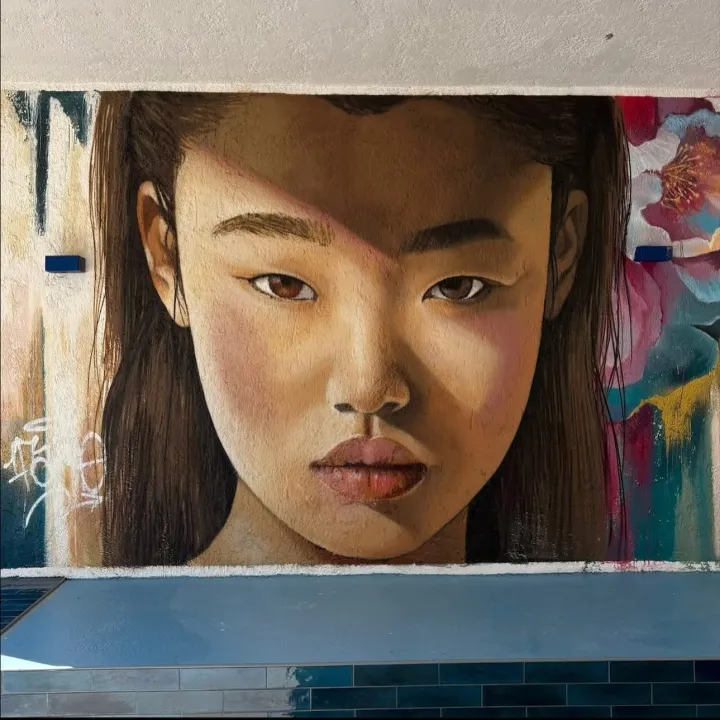Peinture murale Asian Girl